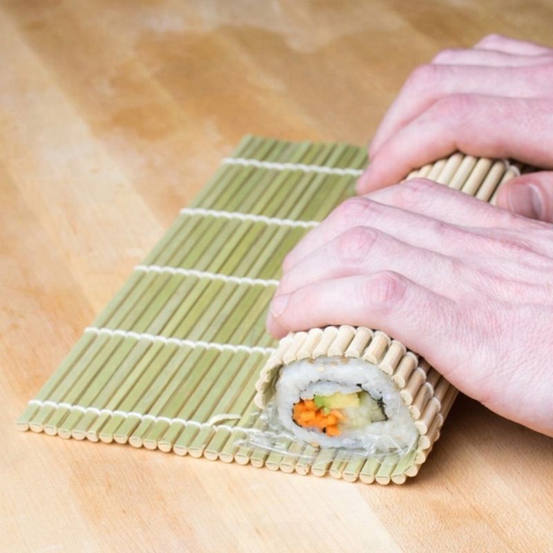 Flybloom Bamboo Sushi Rolling Mat Bamboo Sushi Mat For Rolling Sushi Bamboo Sushi Curtain Perfect For Easy Sushi Rolling California Rolls Etc