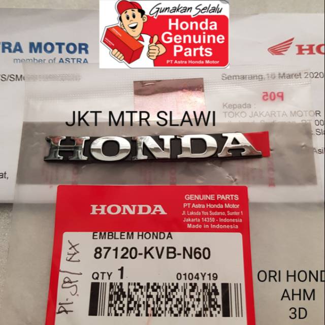 Honda Emblem Logo Honda 3d Ori Honda Ahm Original Honda  Shopee 