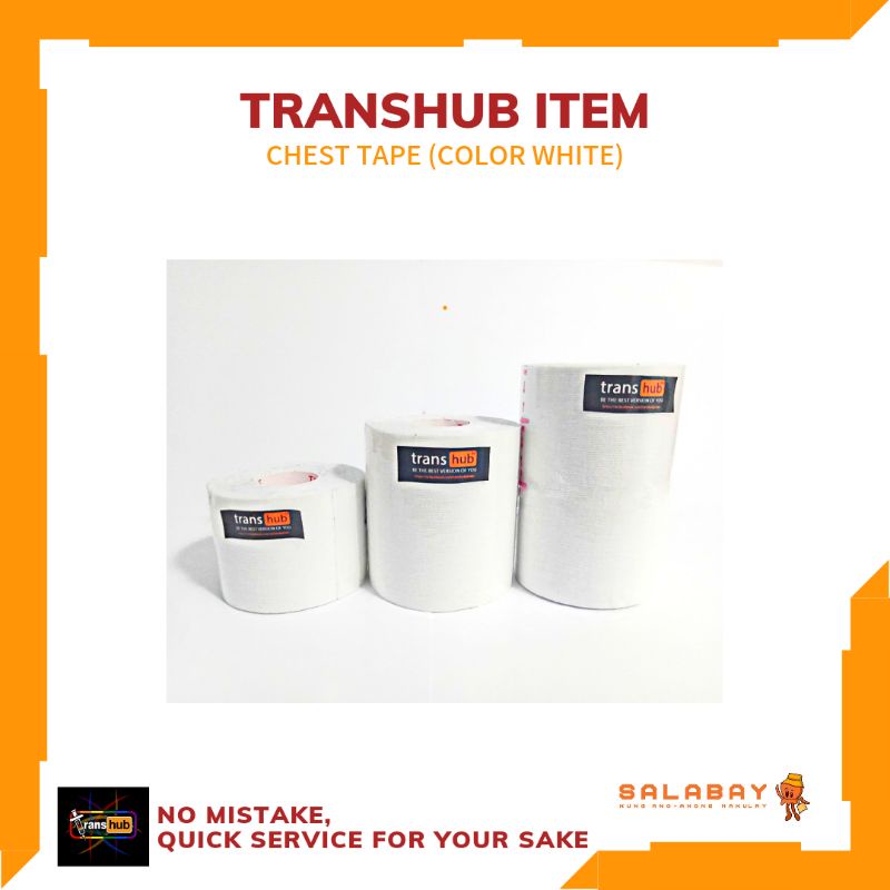 TRANSHUB _ White Chest tape / Transtape / KT Tape / Chest Binding Tape
