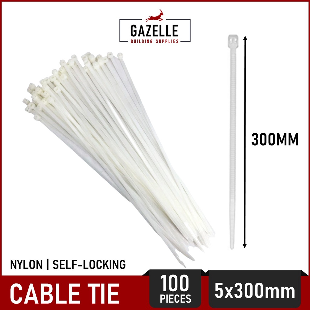 Nylon SelfLocking Cable Tie 100pcs Per Pack 5x300mm Shopee Philippines