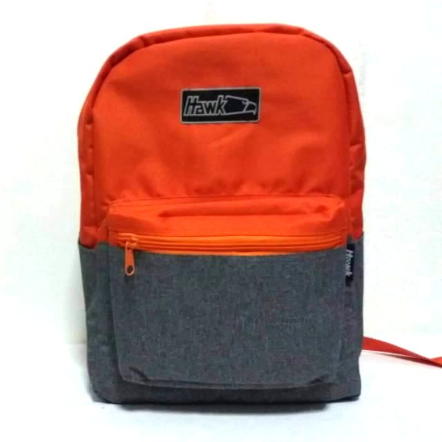 orange and grey backpack