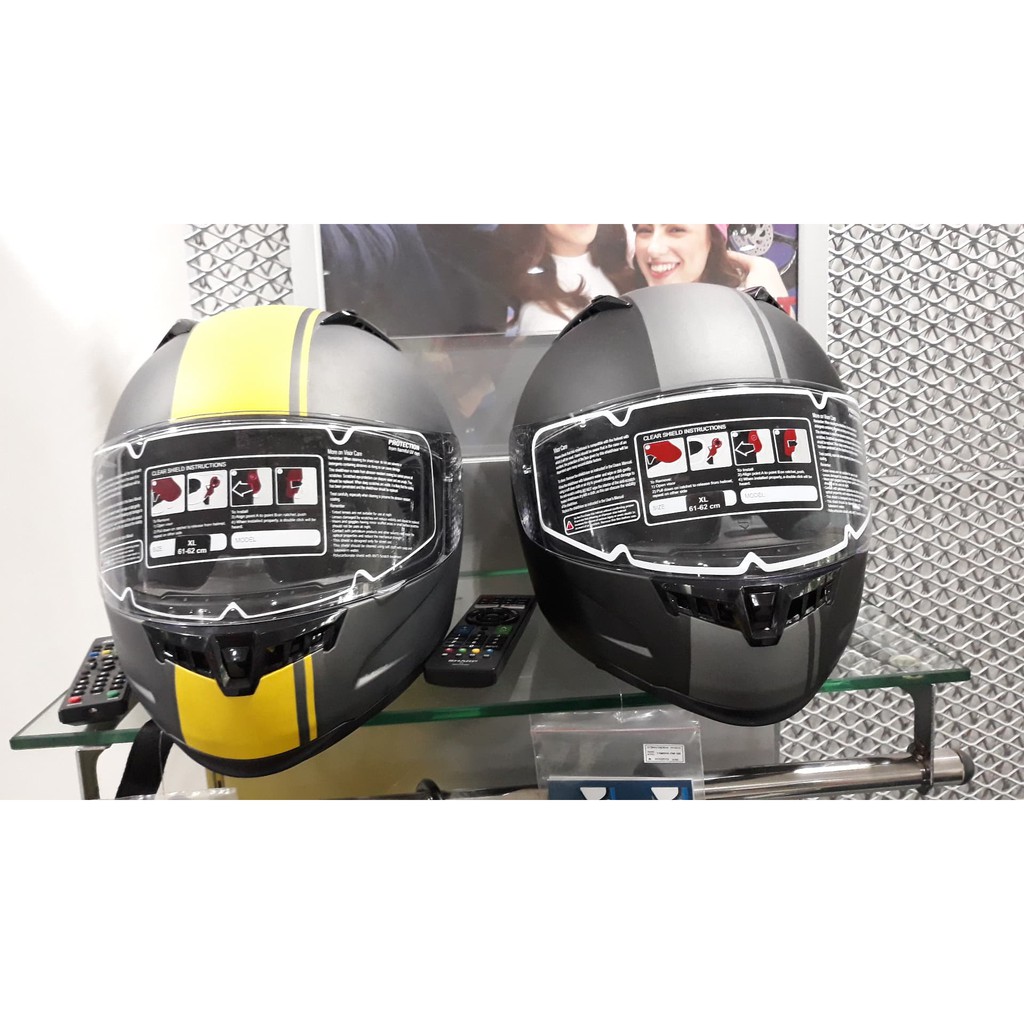 Authentic Yamaha Full Face Helmet NF500 Blue Fast, Yellow