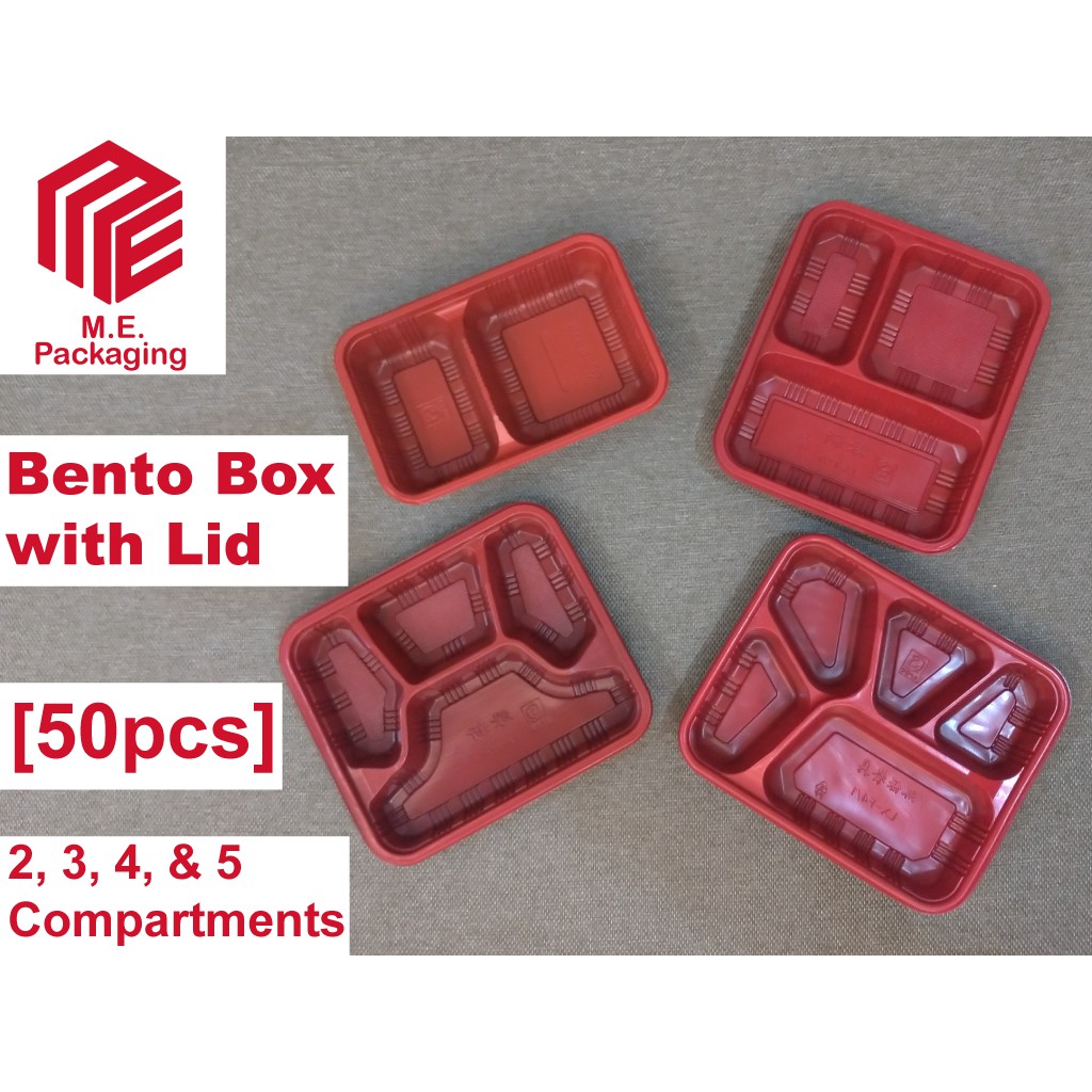 Bento Box With Lid [50pcs] (2, 3, 4, & 5 Compartments) Shopee Philippines