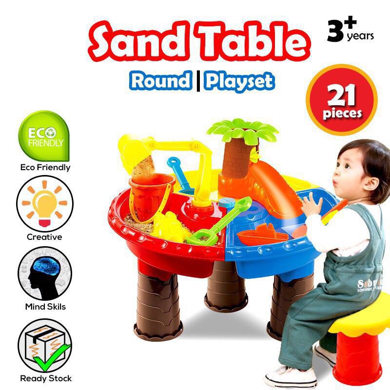 Kids Toddler Sand Water Play Table Beach Sandbox Desk Toy Shopee