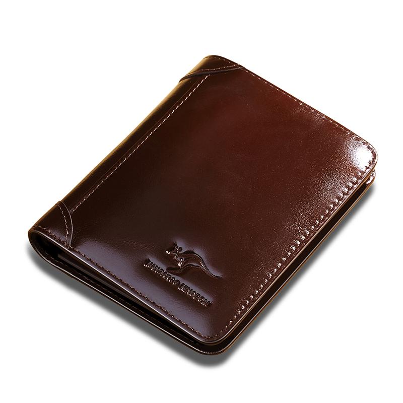 Real Australian kangaroo men&#39;s wallet leather short paragraph vertical men&#39;s first layer leather ...
