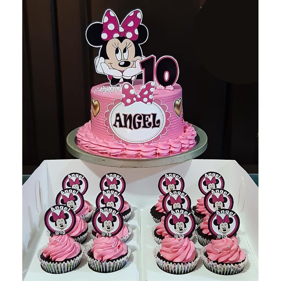 15 pcs. Minnie Mouse Cupcake Toppers 