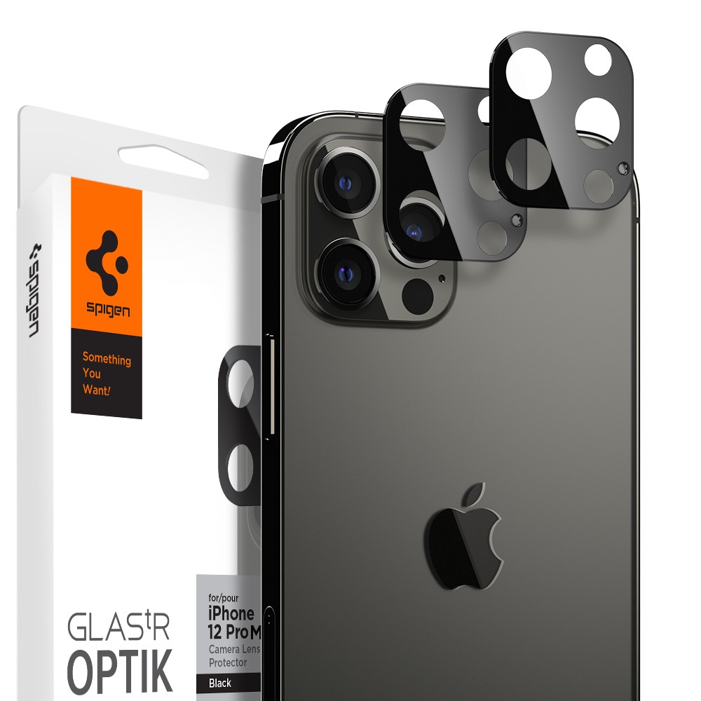 Spigen iPhone 12 Pro Max Optik Lens Protector Black (2Pack) | Shopee
