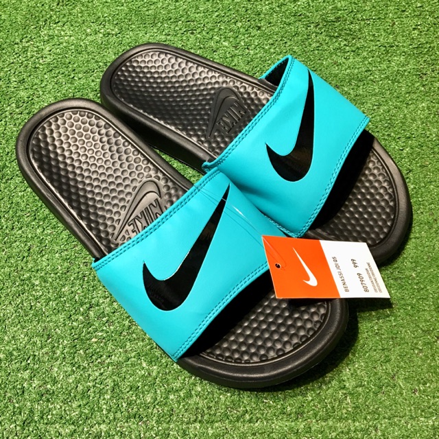 teal nike sandals