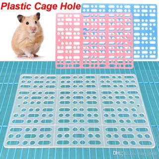 Plastic Cage Rectangle Hole Rabbit Hamster Rat Pet Mat Clean Feet Holders Pads