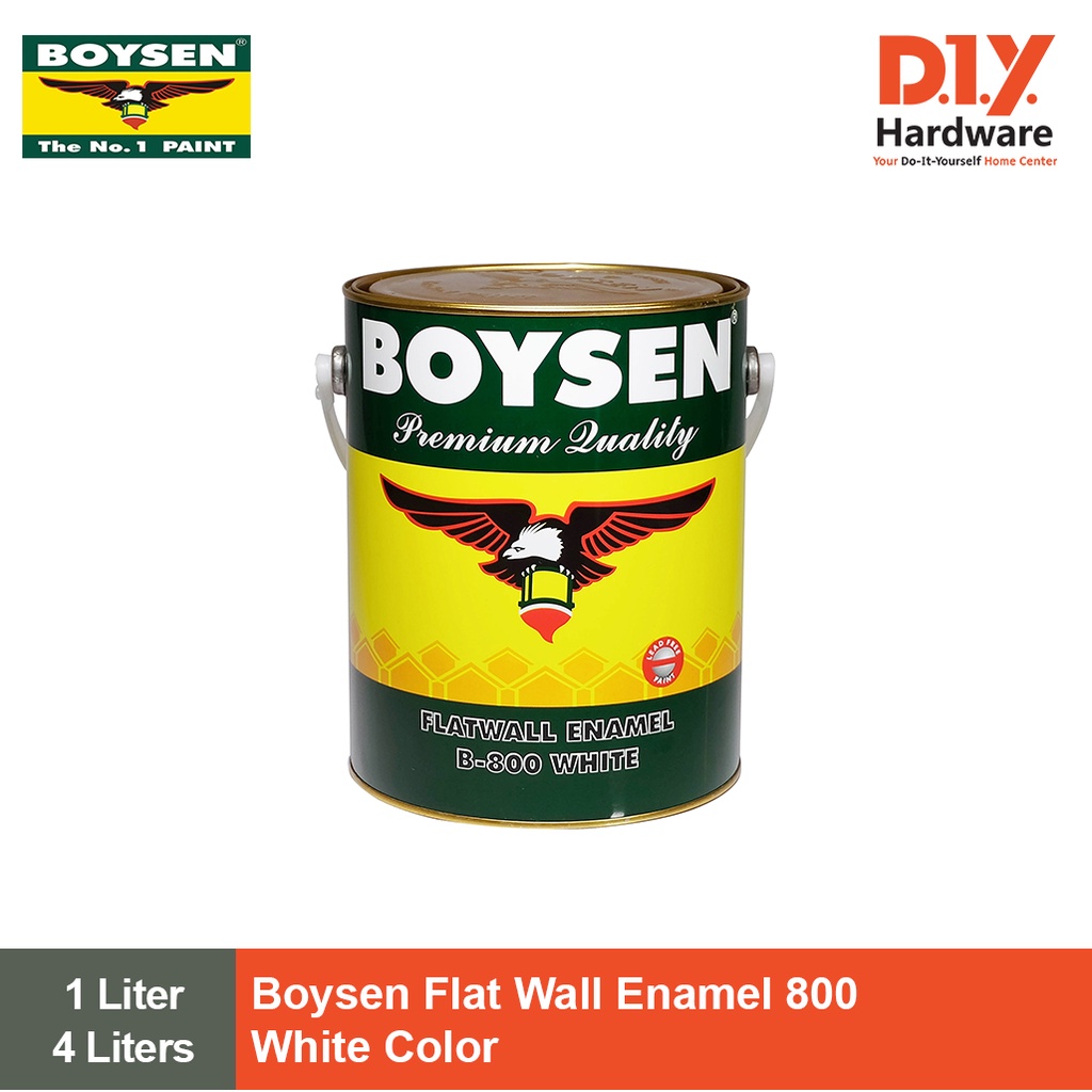 Boysen Paint Flat Wall Enamel B800 White Color 1 Liter and 4 Liters