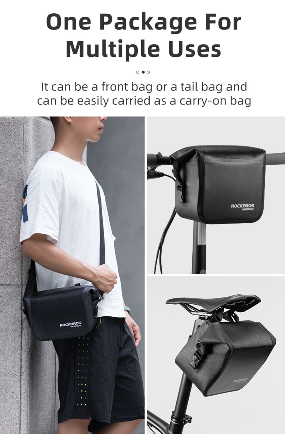 ROCKBROS Folding Bike Waterproof Front Handlebar Bag Shopee Philippines