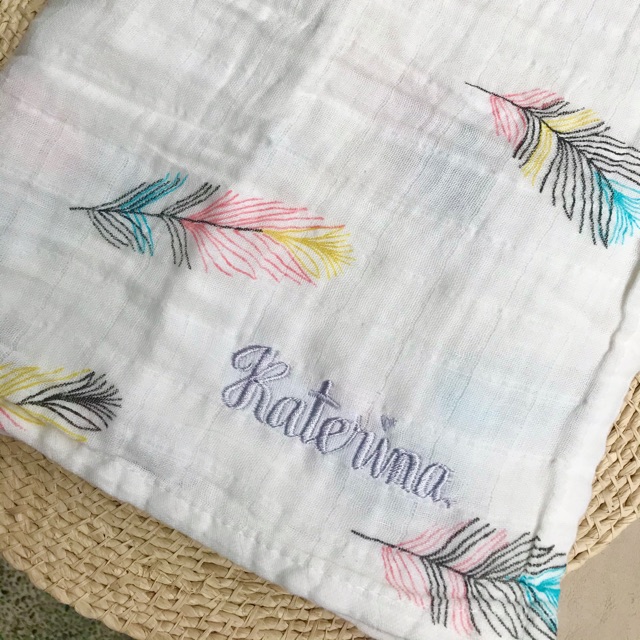 embroidered swaddle blanket