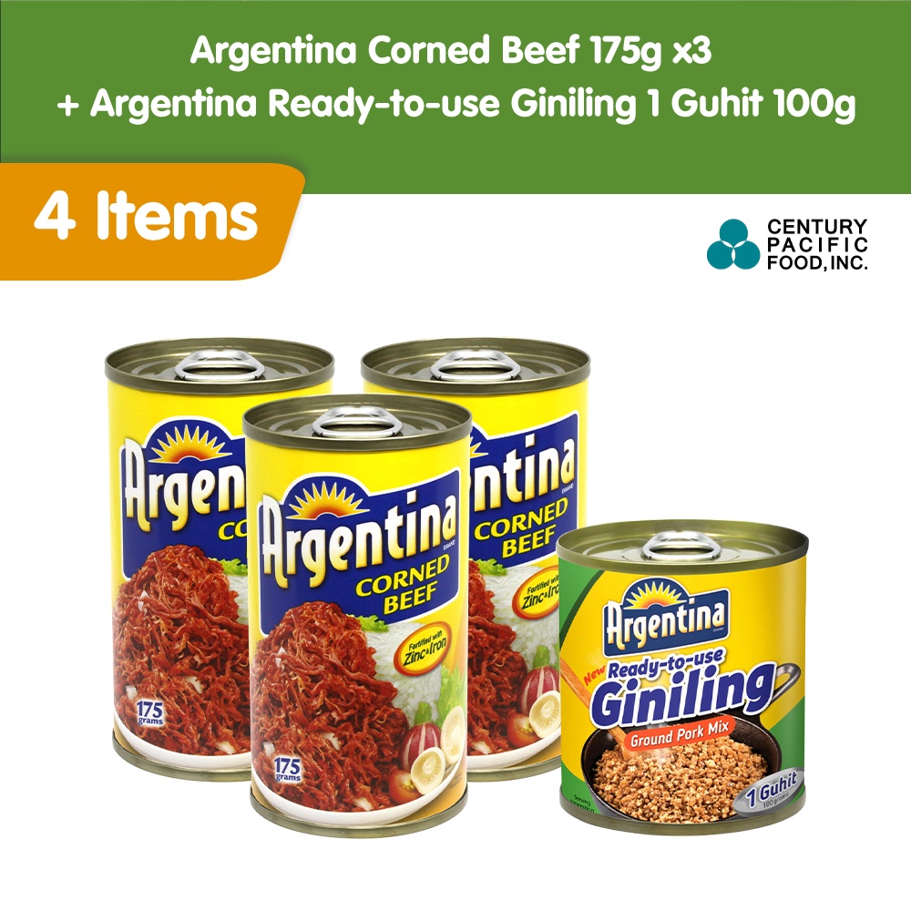 Argentina Corned Beef 175g Pack of 3 + Argentina Readytouse Giniling 1 Guhit (100g) IIV9
