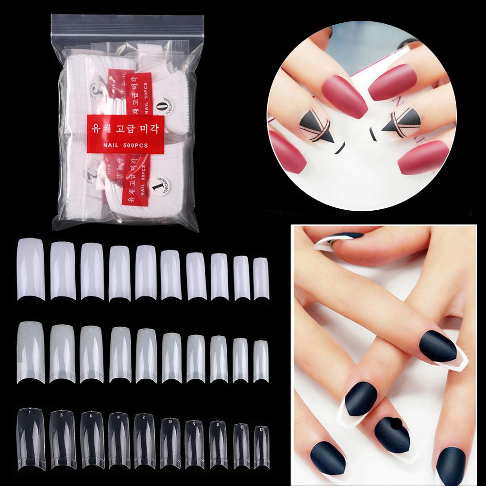 500pcs Half False Nails Clear Natural White Nail Art System Practice Sticks Tips Manicure Tool Shopee Philippines