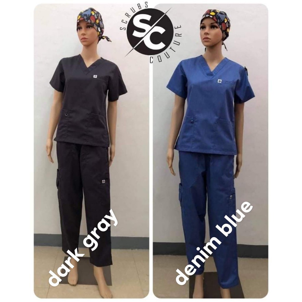 Scrub Suit Classic VNeck Top with ID holder/Cargo 10 Pocket Pants