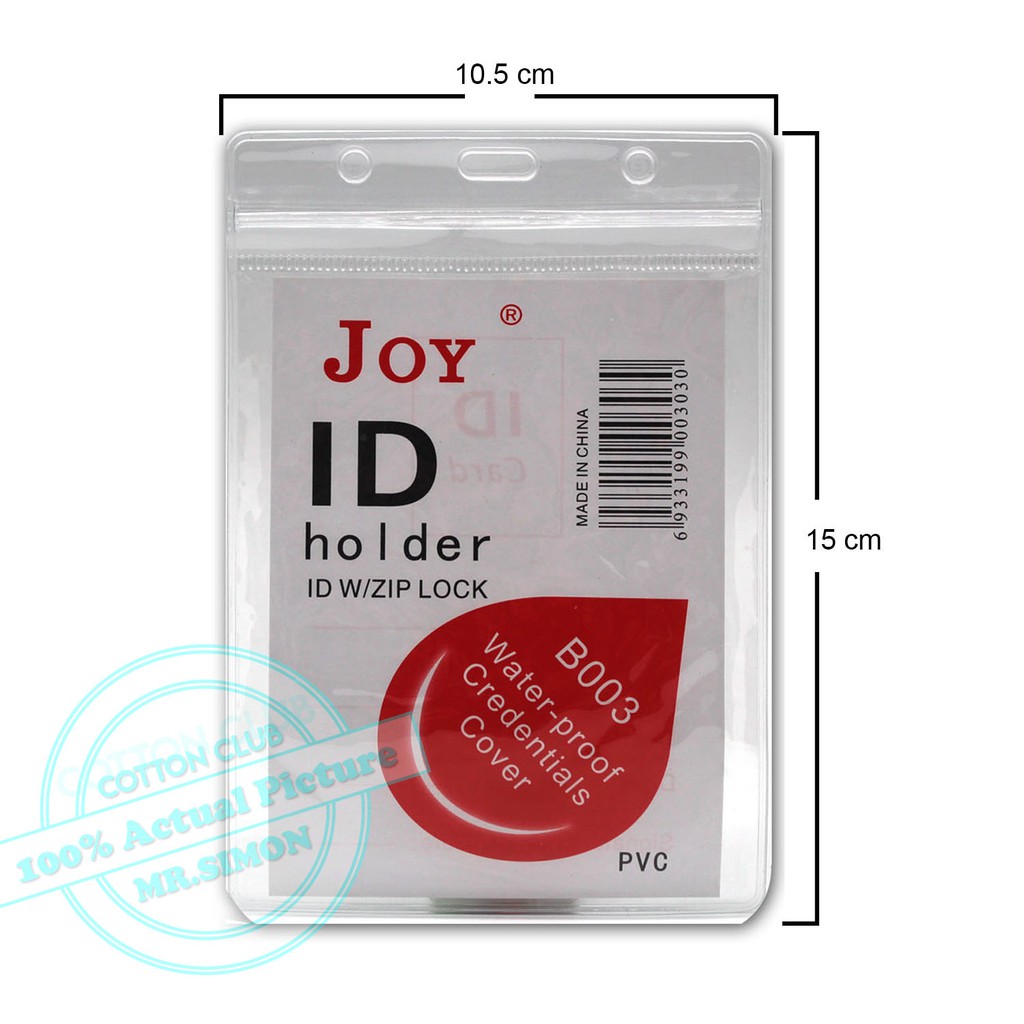 JOY PVC Waterproof ID Card Holder with ZipLock B003 Shopee Philippines