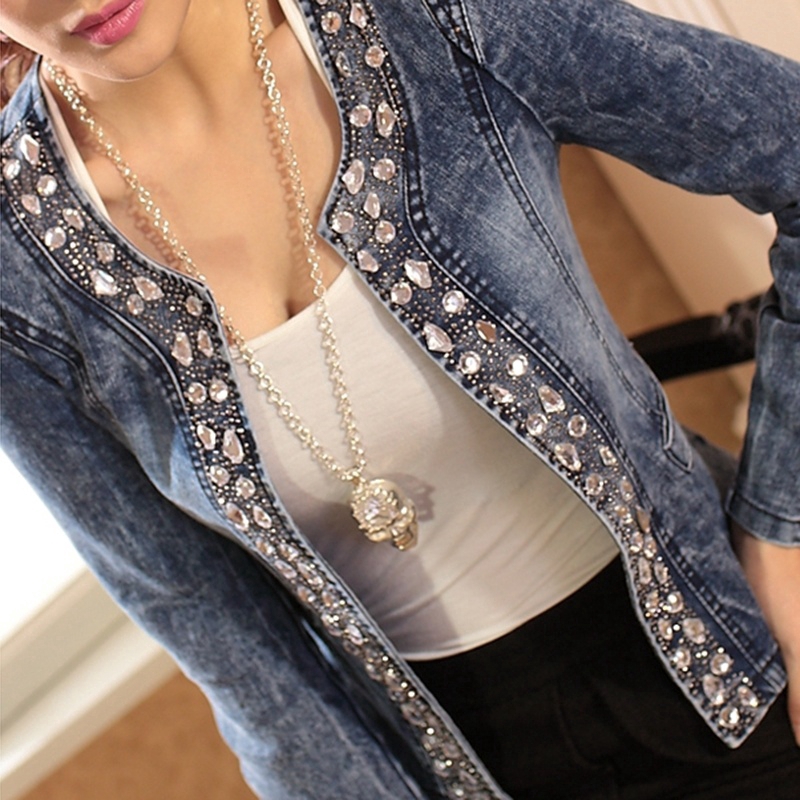 women's denim jackets with bling