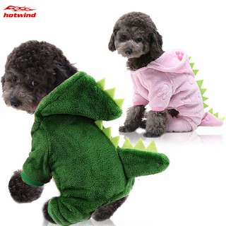 HW Dinosaur Thicken Funny Pet Dog Clothes Winter Warm Dog Pet Clothing Hoodies Sweatshirt for Small Dogs XS-XXL