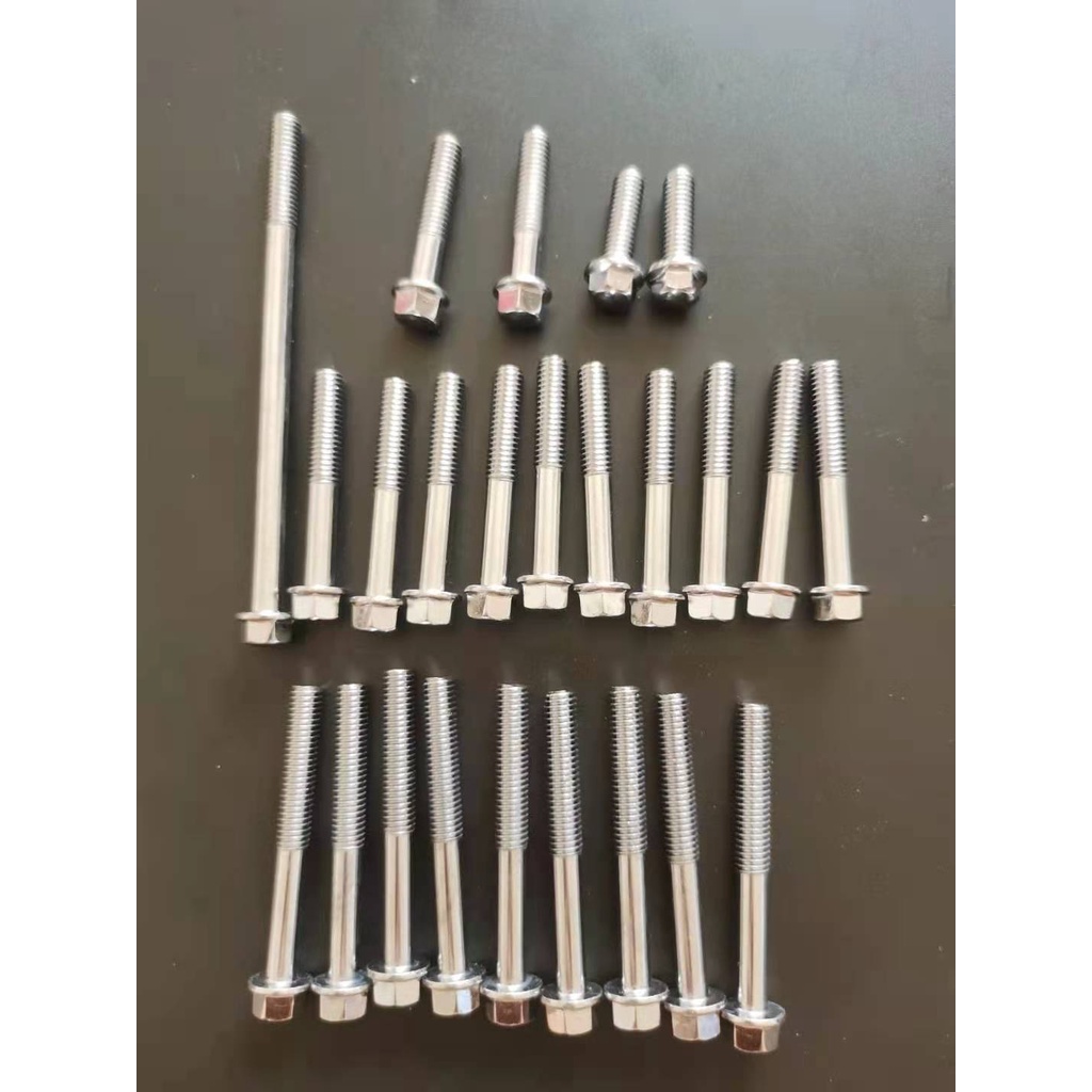 MOTORCYCLE PARTS ENGINE MOUNT BOLT FOR TMX (CHROME) 24PCS Shopee