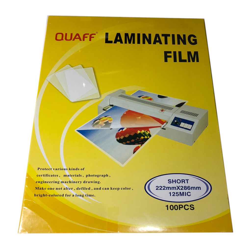 Quaff Laminating Film Short Size 125 micron 100 sheets / pack presyo