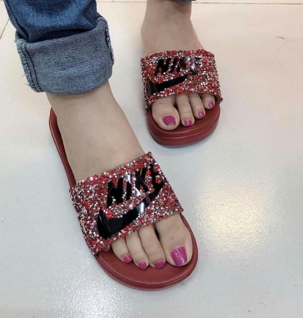 glitter nike sandals
