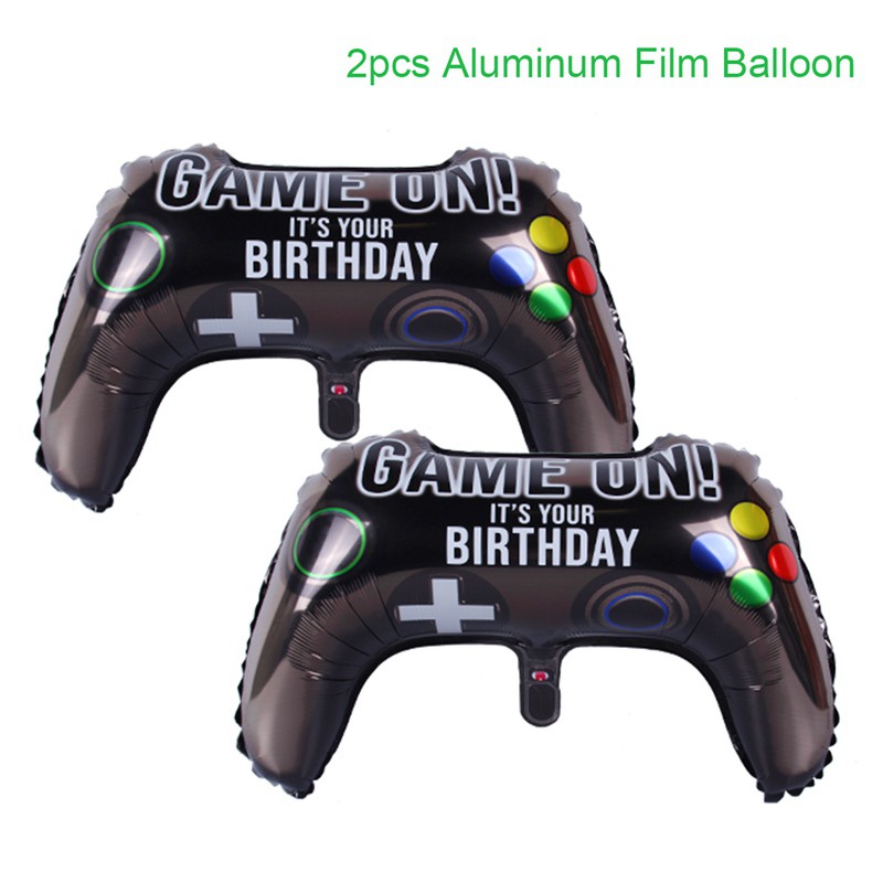 Video Game Party Balloons Set Game Birthday Party Balloons Game Theme Balloons Decorations Gaming Black Latex Balloons for Teens Player Birthday Party Supplies 36 Pieces Blue 