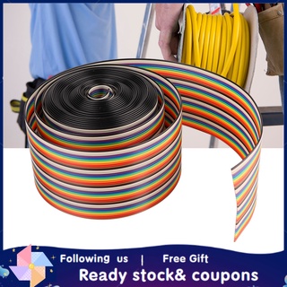 Flat Ribbon Cable 5M Colorful 1.27mm Spacing Pitch Cable 40P Flat Ribbon Cable Wire Width 5.08cm for Electronic Components 