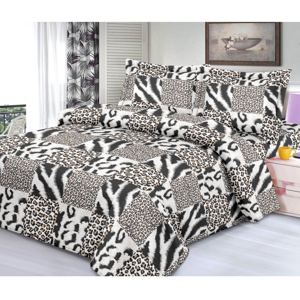 3in1 Leopard Print Single Size Bedding Bed Sheet Set 36*75*7.8" Garter