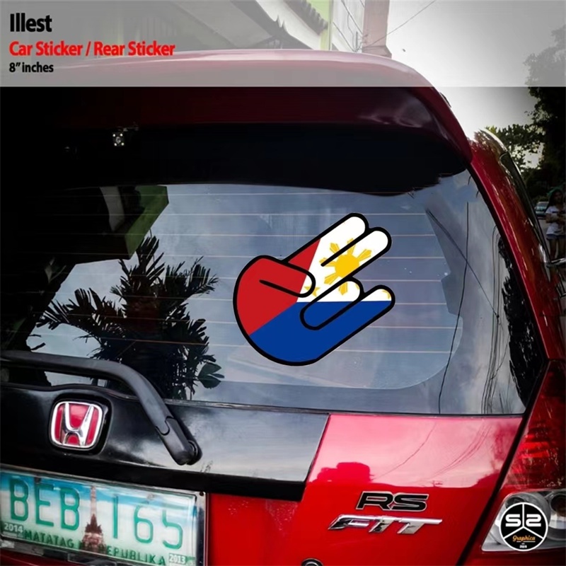 10*15 CM philippine flag sticker Full Color Vinyl Sticker waterproof