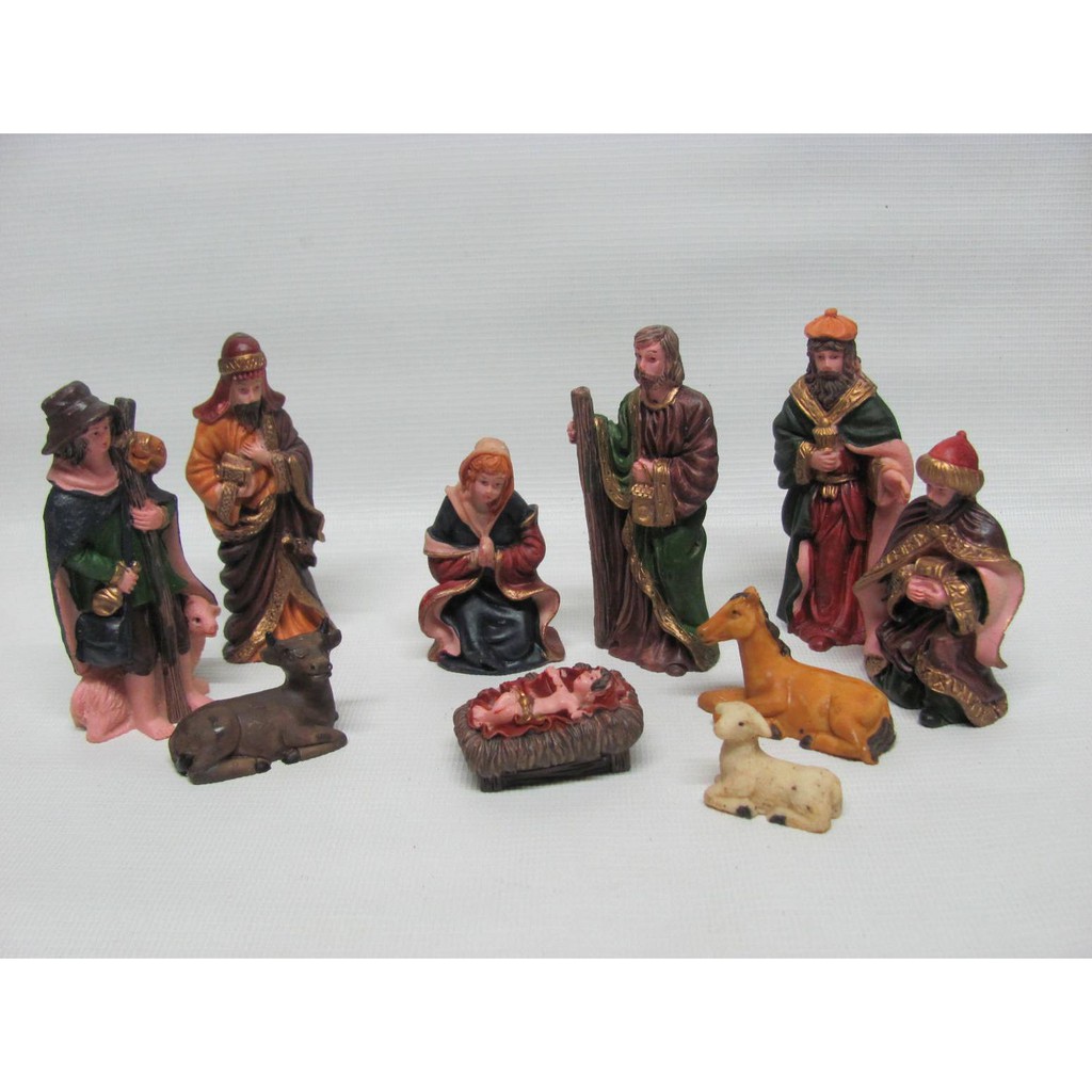 10-piece Nativity Set / Belen / Holy Family / Shepherd / 3 Kings ...