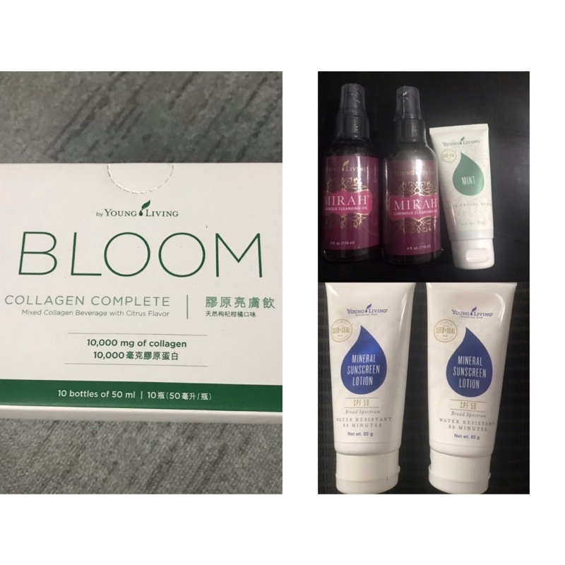 Young living Bloom Collagen, Mineral Sunscreen Lotion, Mirah Cleansing Oil Shopee Philippines