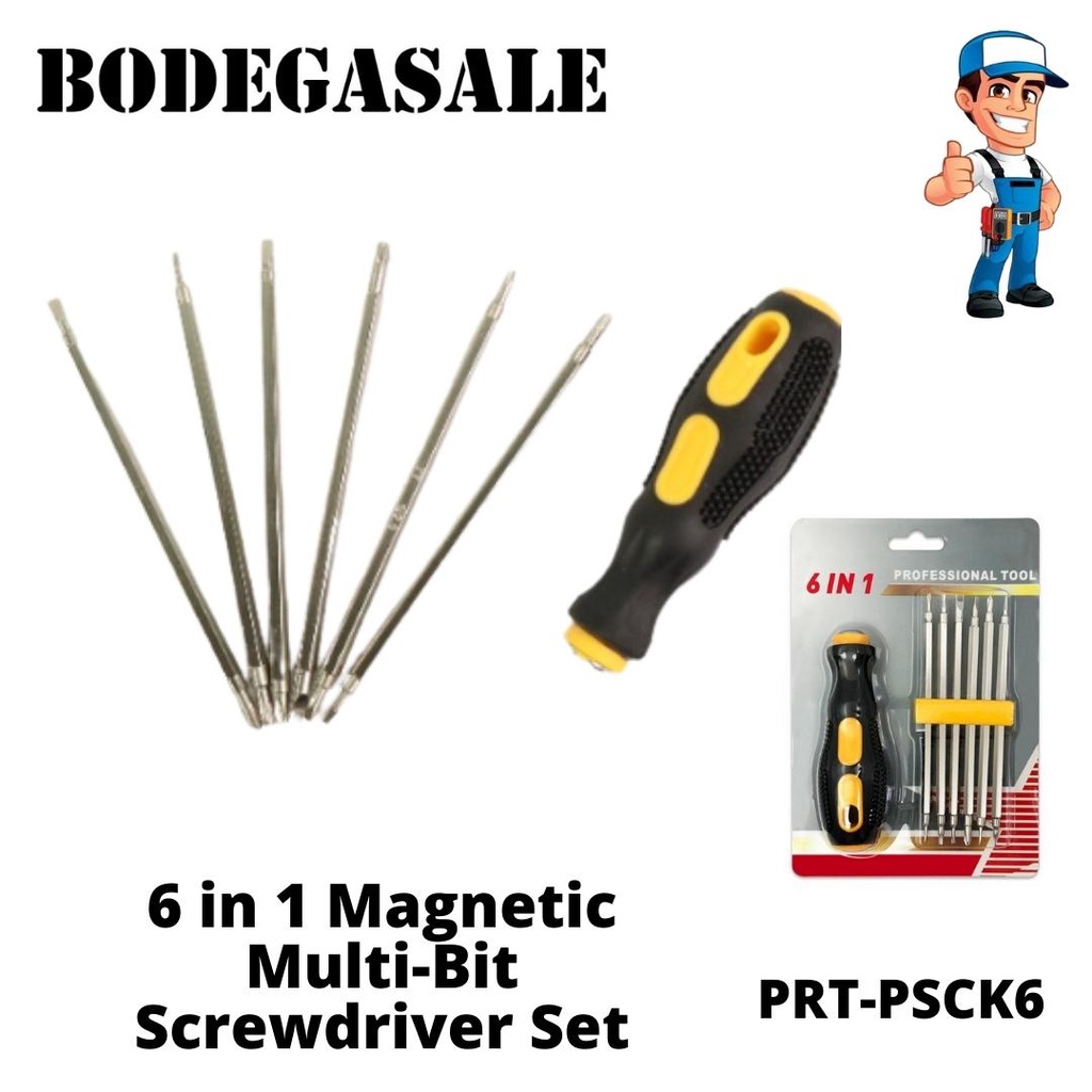 6 in 1 MultiBit Screwdriver Set, MultiPurpose Interchangeable Screwdriver Set PRT