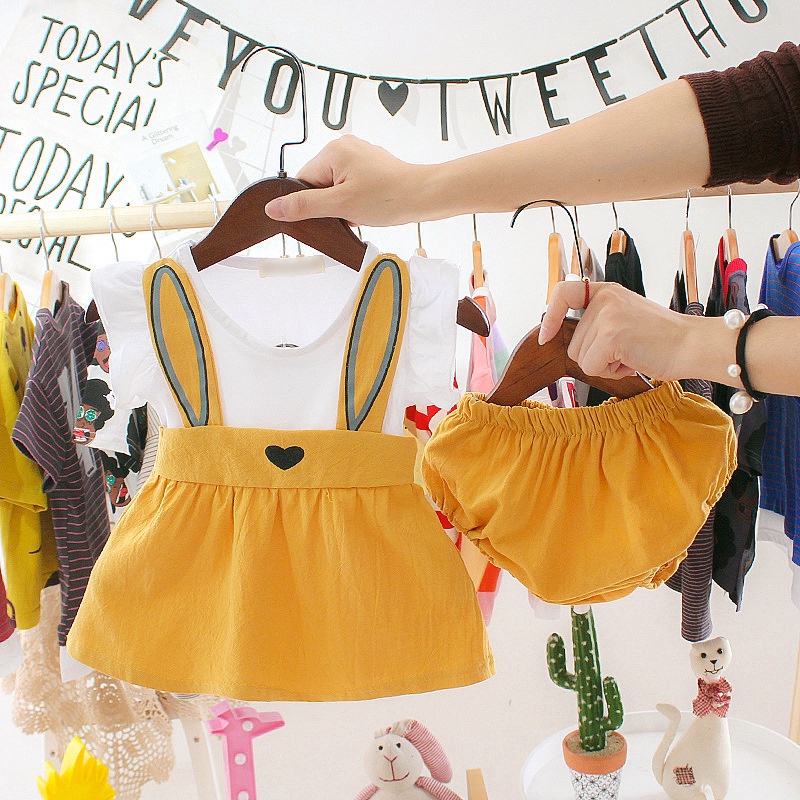 Cute Baby Girl Suit Bunny Soft Cotton 03T Newborn Baby Clothing Set