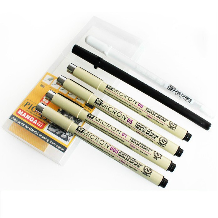 005, 01, 05, 08, FB, White Sakura Pigma Manga Basic Set Pack of 2 