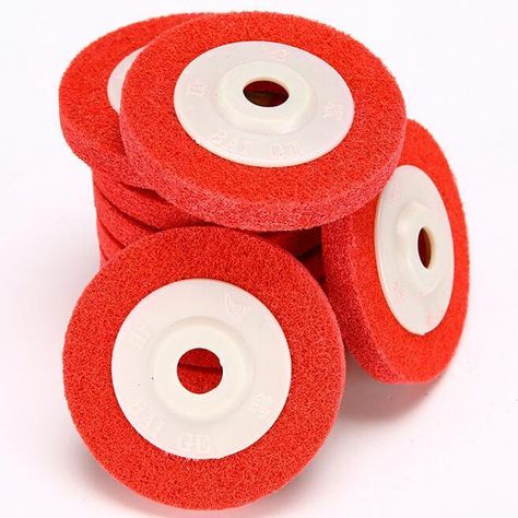 5Pcs 4" Nylon Fiber Buffing Polishing Wheel Sanding Abrasive Disc red 9P for Ang 