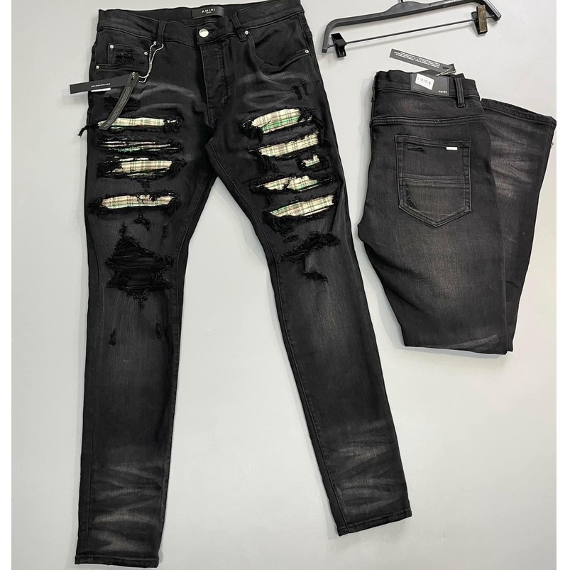 Amiri jeans are torn with LA fabric lining | Shopee Philippines