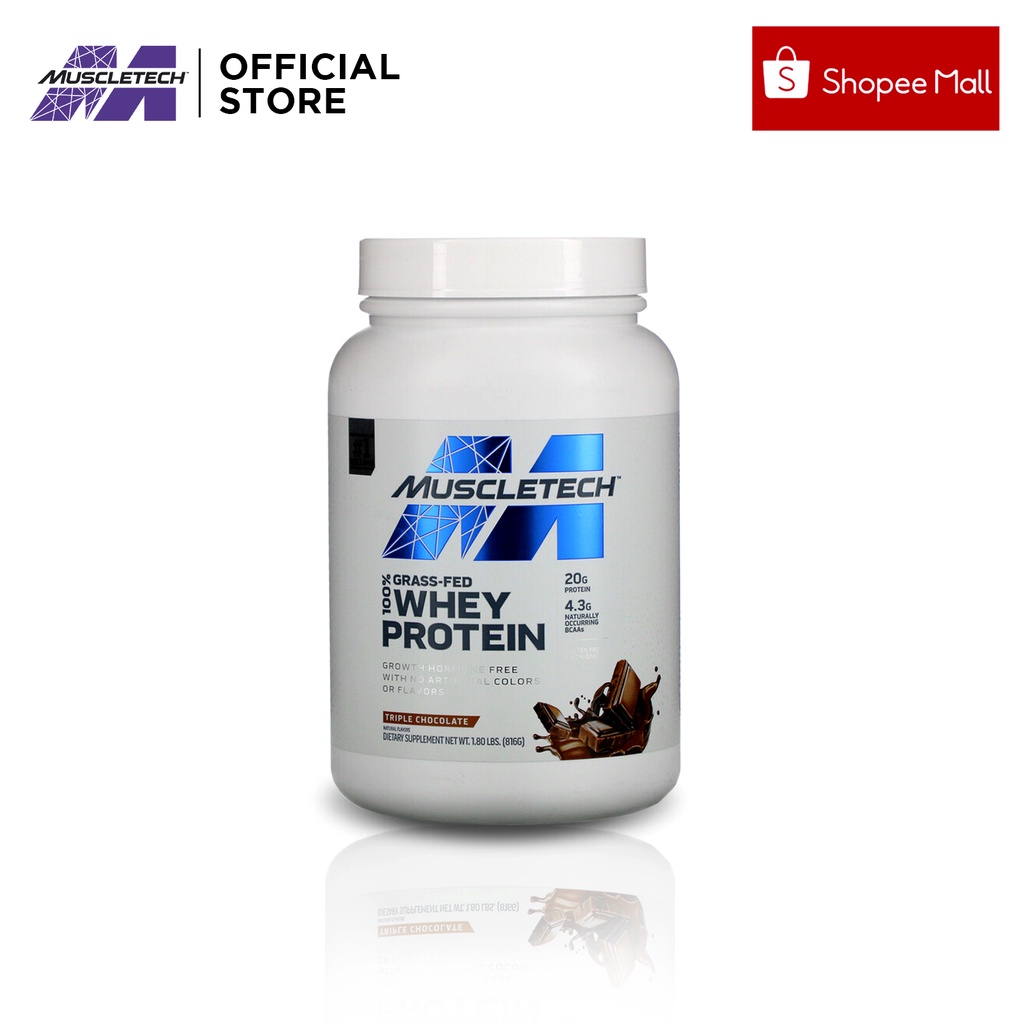 Muscletech Grass Fed Whey Protein 1.8 lbs or 23 servings. Triple ...