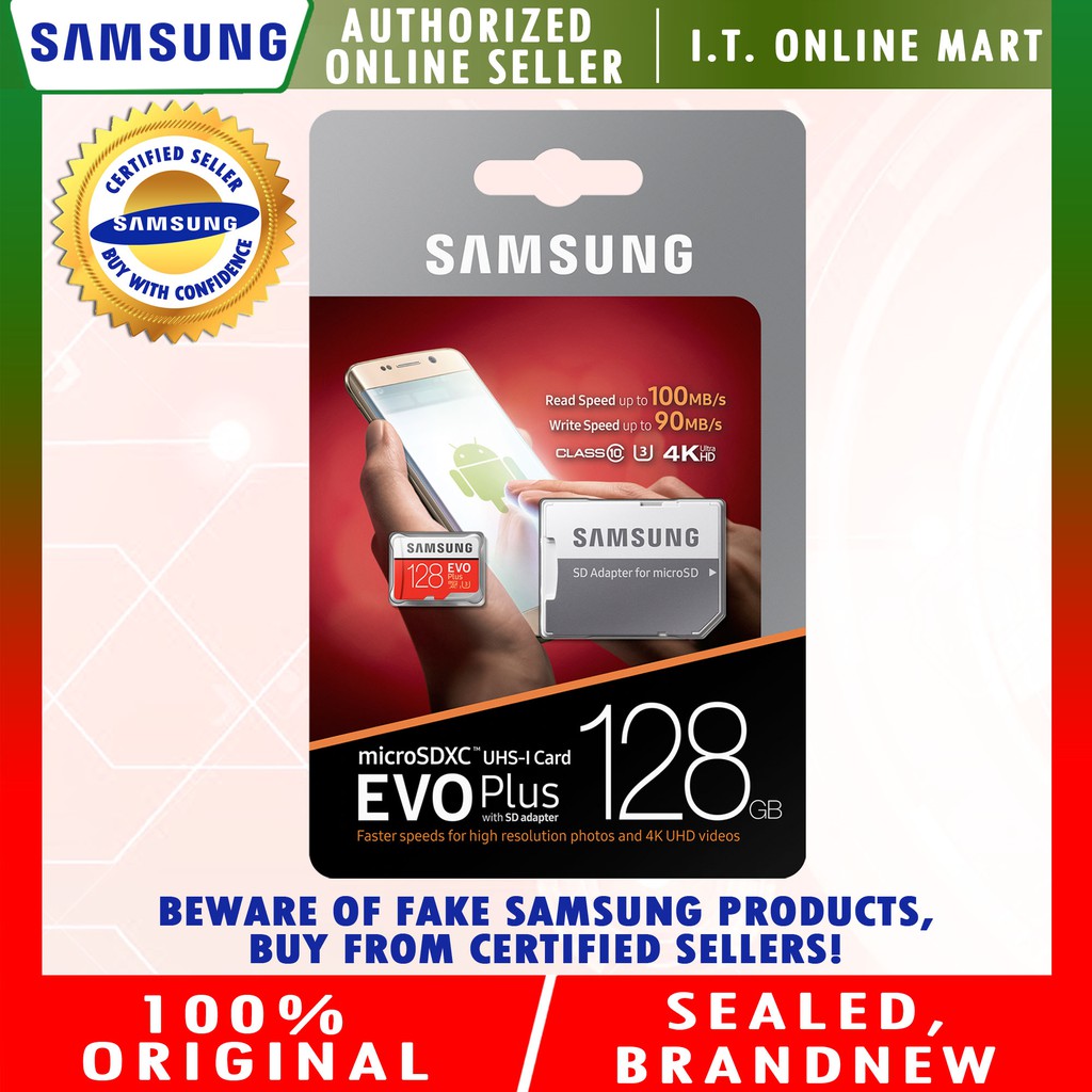 Samsung Evo Plus 128gb Micro Sd With Adapter Class 10 100mb Shopee Philippines