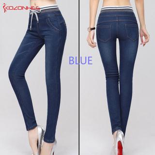 women's black jeans with elastic waist