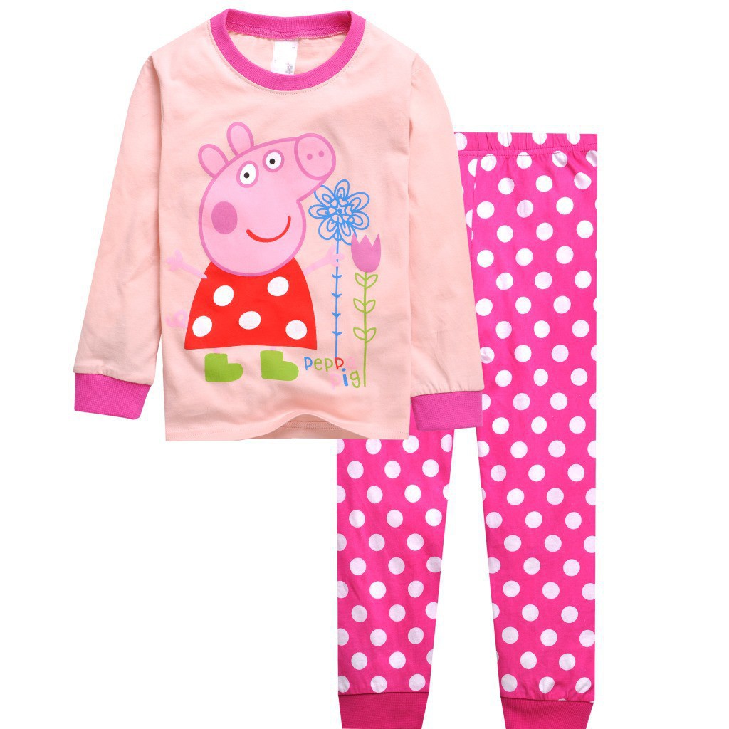 Peppa Pig Baby Girls Toddler Pajamas Toddler Kids Sleepwear Shopee
