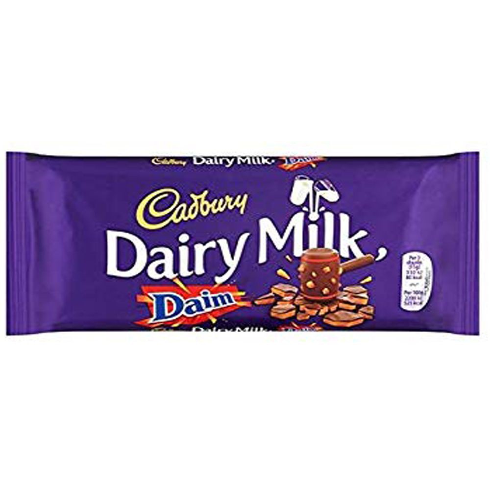 Cadbury Dairy Milk Daim Chocolate 120g, newly cooked with Daim's