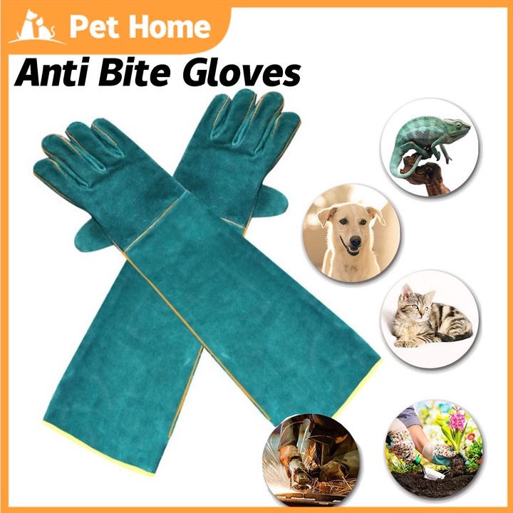 PETHOME Antibite Gloves Safety Bite Gloves Dog Cat Reptile Leather