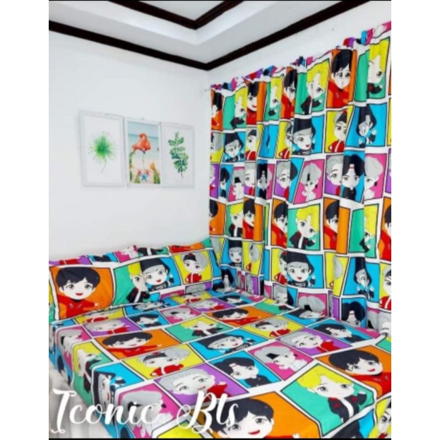 BTS/BT21 DESIGN CANADIAN BEDSHEET 100 PURE CANADIAN COTTON Shopee