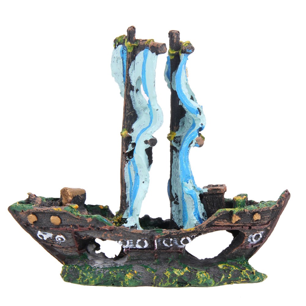 Stock Aquarium Resin Wreck Sunk Ship Aquarium Ornament Sailing Boat Fish Tank