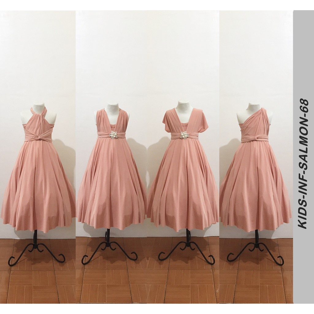 salmon pink infinity dress