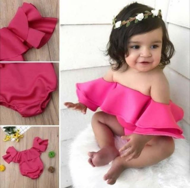 baby off shoulder romper