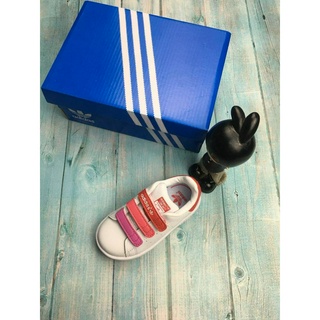 Adidas Stan Smith  leather  for kids shoes  girl's  running shoes  pink  READY STOCK #9