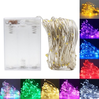 20/30/100LED Battery Micro Rice Wire Copper Fairy StringLight Party white/rgb SD 
