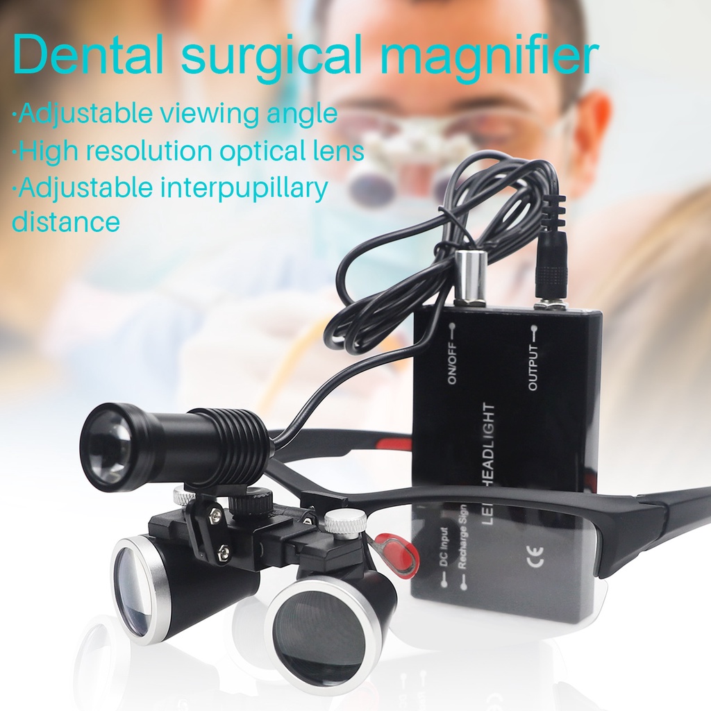 2.5/3.5x 5W LED Dental Loupes Magnifier Dental Lab Medical Loupes