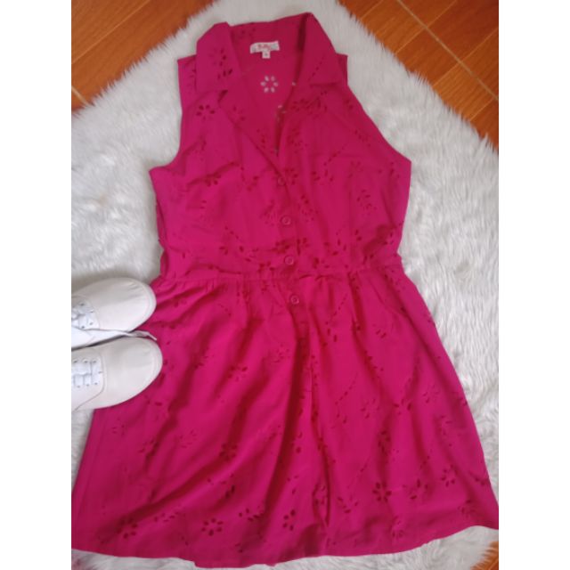 pink eyelet dress